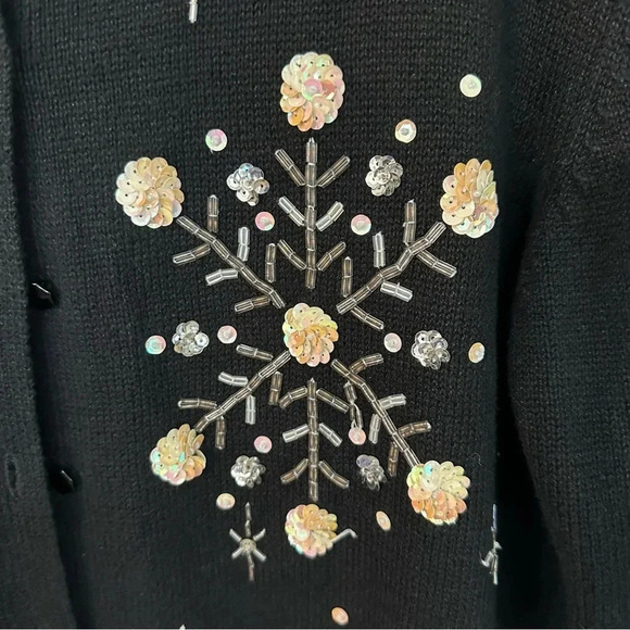 Tiara International Christmas Collection 2004 Women's Black Sweater Size XL GUC - Picture 4 of 10